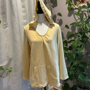 J. Jill Cream Hooded Sweatshirt